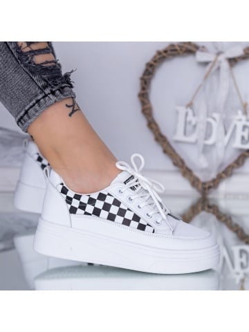Pantofi sport dama albi din piele naturala Emaerrys