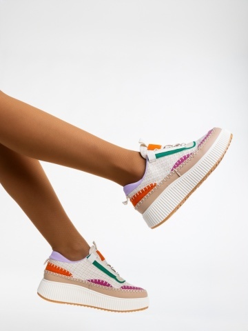 Pantofi sport dama bej din material textil Josalyn - Img 2