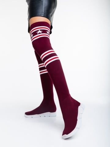 Pantofi sport dama grena din material textil Alisa - Img 2