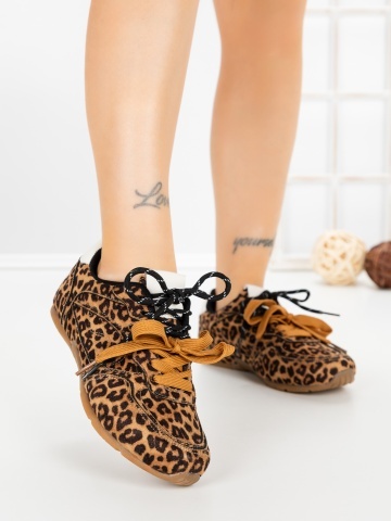 Pantofi sport dama model leopard din material textil Girella