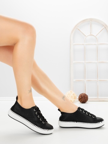 Pantofi sport dama negri cu alb Galenia - Img 6
