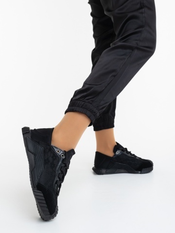 Pantofi sport dama negri din material textil Galeana
