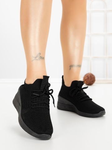 Pantofi sport dama negri din material textil Rosavia