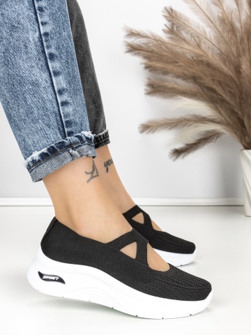 Pantofi sport dama negri din material textil Zelaria - Img 3