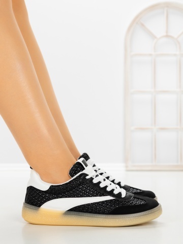 Pantofi sport dama negri din piele ecologica Efirra - Img 3
