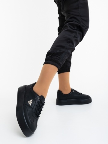 Pantofi sport dama negri din piele naturala Acava