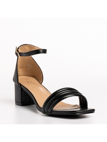 Sandale dama negre din piele ecologica Caprina - Img 2