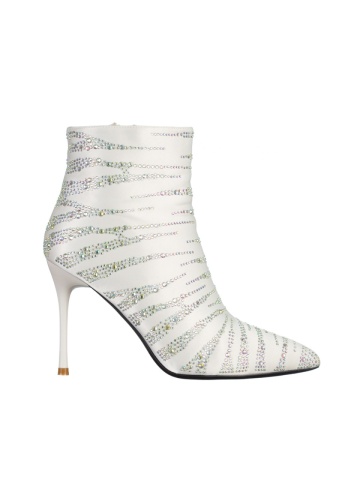 Botine dama albe din material textil Carrie - Img 5