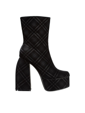 Botine dama negre din material textil cu toc Bluma - Img 5