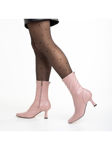 Botine dama roz din piele ecologica Journee