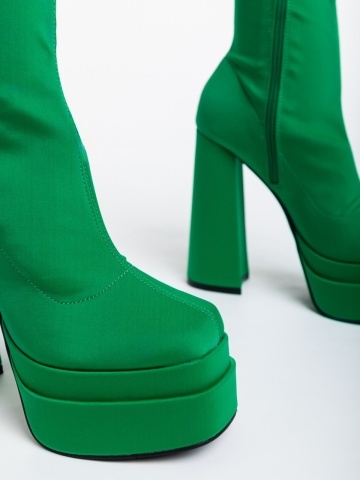 Botine dama verzi din material textil Montana - Img 5