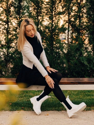 Cizme dama Belisa bej cu negru - Img 2