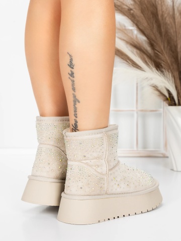 Ghete ug dama bej din material textil Asonna - Img 2