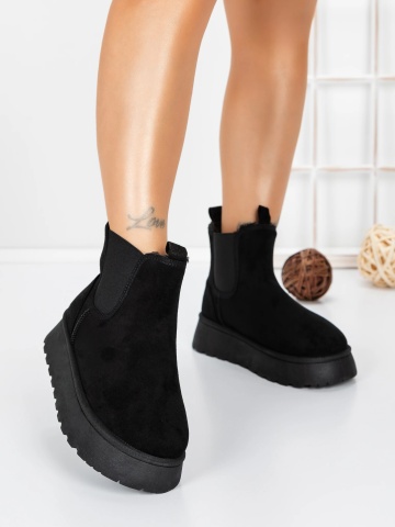 Ghete ug dama negre din material textil Asdina