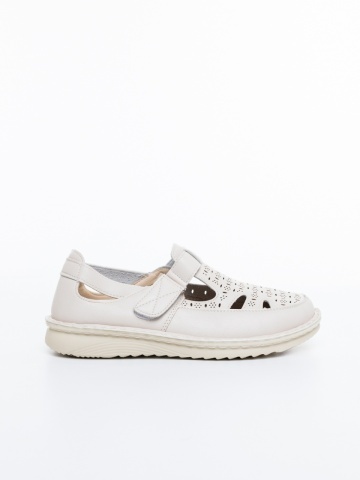 Pantofi casual dama bej din piele ecologica Neora - Img 4
