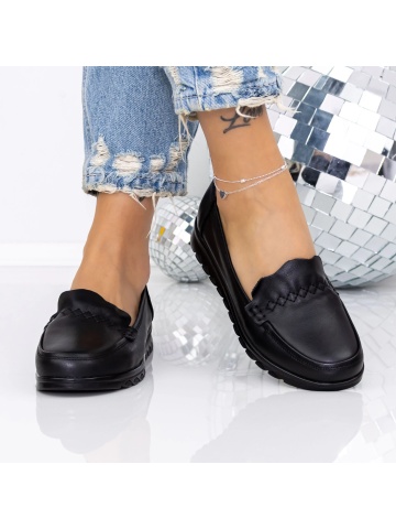 Pantofi casual dama negri din piele ecologica Esacrae - Img 3