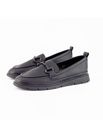 Pantofi casual dama negri din piele ecologica Fidora - Img 4