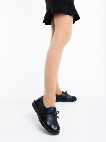 Pantofi casual dama negri din piele ecologica Vanara