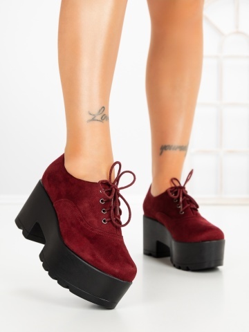 Pantofi casual dama visinii din material textil Ovella