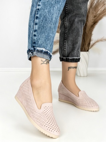 Pantofi cu platforma roz din piele ecologica Dazelia