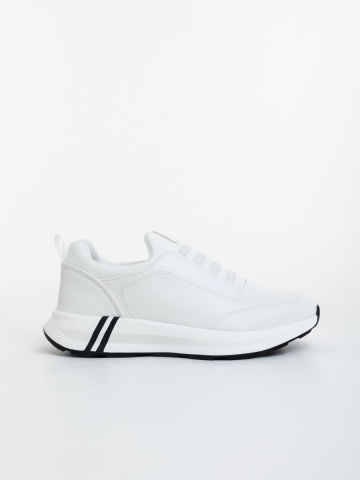 Pantofi sport barbati albi din piele ecologica Jozette