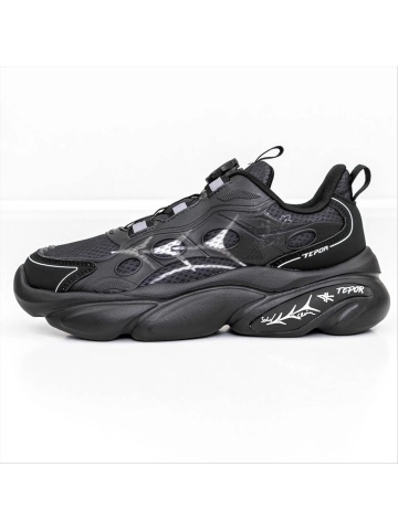 Pantofi sport barbati negri din piele ecologica si material textil Mirov - Img 2