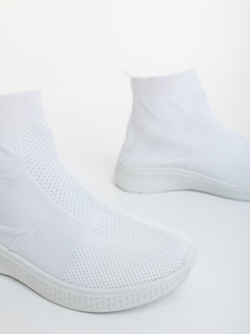 Pantofi sport dama albi din material textil Astera - Img 5