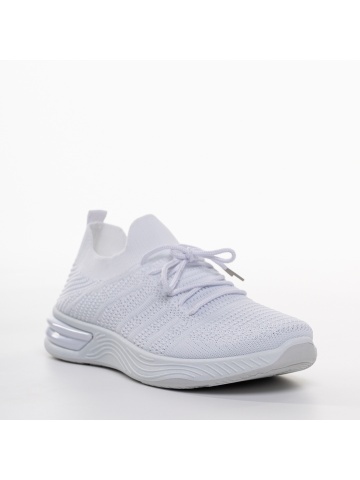 Pantofi sport dama albi din material textil Janelle