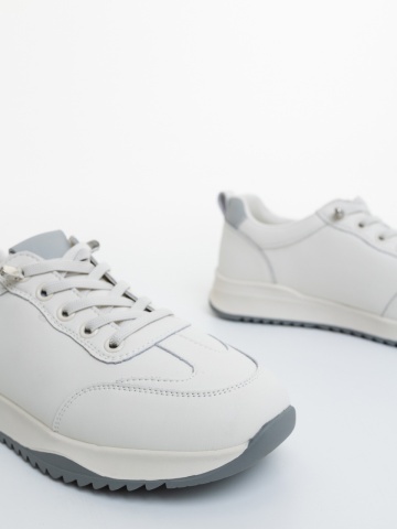 Pantofi sport dama albi din piele naturala Sofina - Img 5