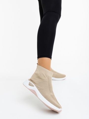 Pantofi sport dama bej din material textil Astera