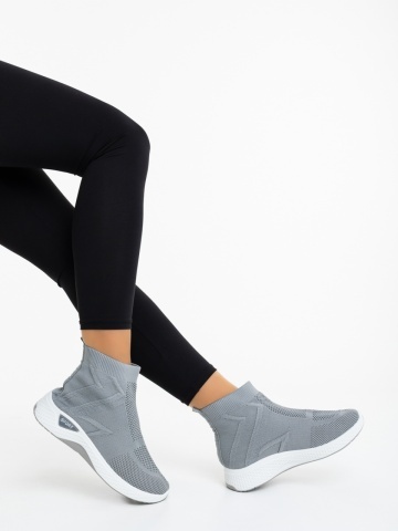 Pantofi sport dama gri din material textil Astera - Img 3