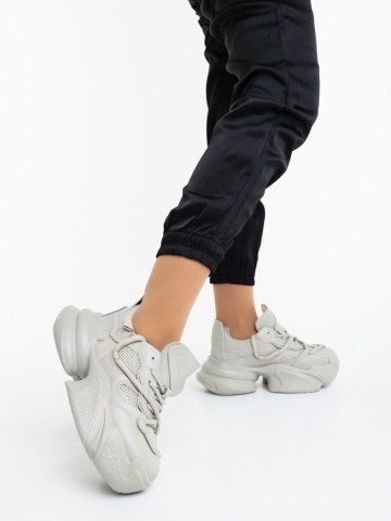 Pantofi sport dama gri din piele ecologica Zareba