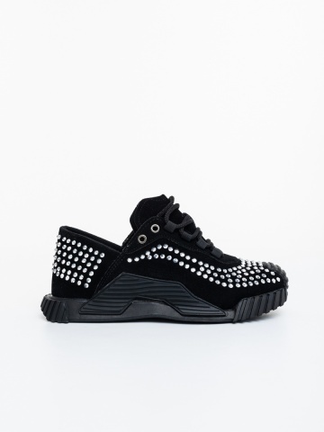 Pantofi sport dama negri cu alb din material textil Lucirna - Img 4