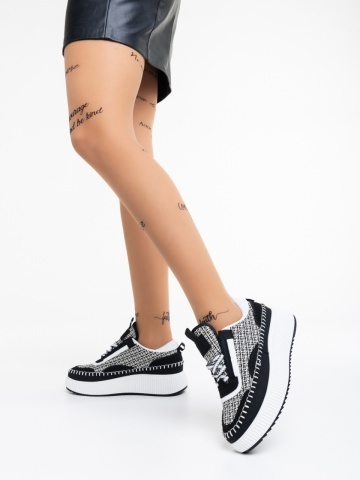 Pantofi sport dama negri din material textil Maelle - Img 2
