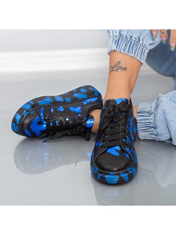 Pantofi sport dama negri din piele ecologica Arelia - Img 4