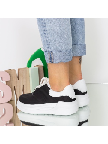 Pantofi sport dama negri din piele ecologica Cailyn - Img 6