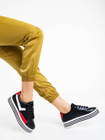 Pantofi sport dama negri din piele ecologica Gratiela