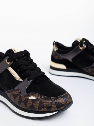 Pantofi sport dama negri din piele ecologica Josalind - Img 5