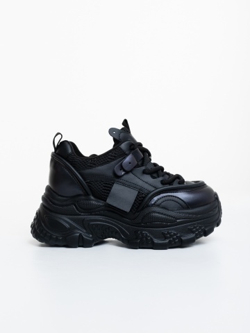 Pantofi sport dama negri din piele ecologica Luxera - Img 4