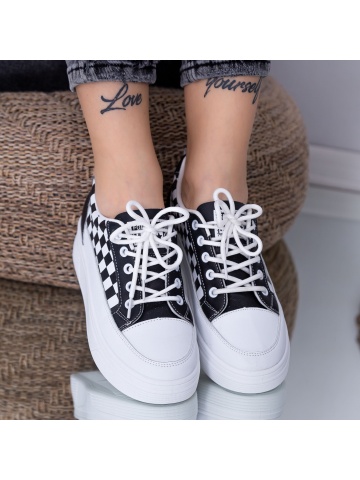 Pantofi sport dama negri din piele naturala Emaerrys - Img 2