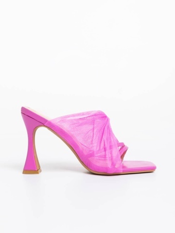 Saboti dama fucsia din piele ecologica si material textil Shamyla - Img 4