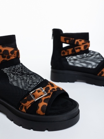 Sandale dama leopard din material textil Tenea - Img 5