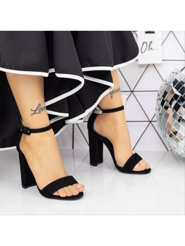 Sandale dama negre din material textil Arienne