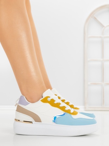 Sneakers dama albastri din piele ecologica Divora - Img 3