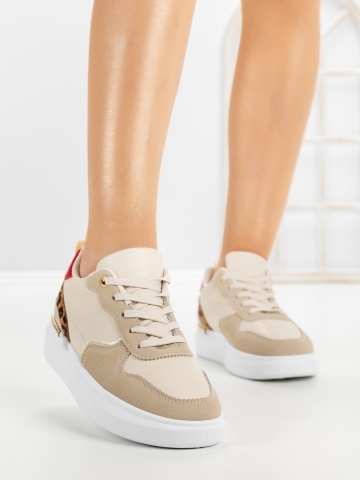 Sneakers dama model leopard din piele ecologica Divora