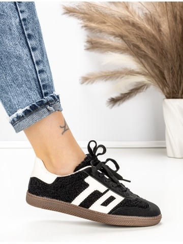 Sneakers dama negri din piele ecologica si material textil Celestia - Img 5