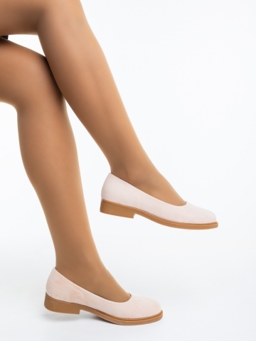 Balerini dama bej din material textil Akara - Img 2