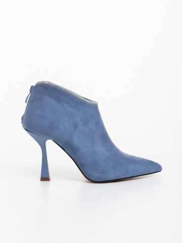 Botine dama albastre din material textil Marida - Img 7