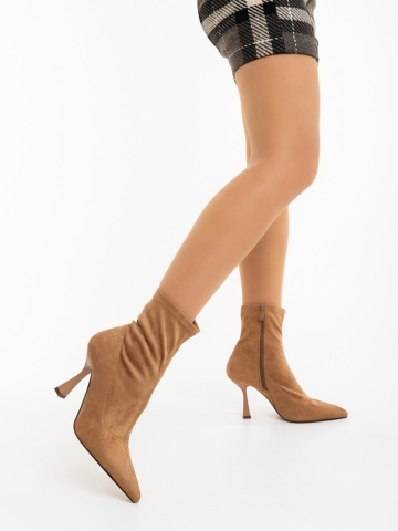 Botine dama bej din material textil Adisia - Img 4