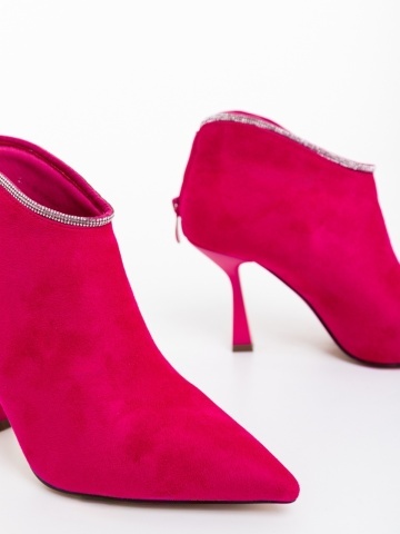 Botine dama fucsia din material textil Marida - Img 5